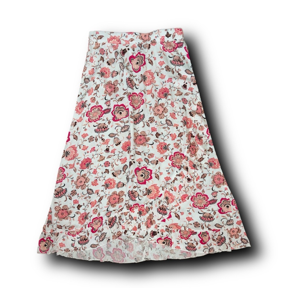 Robert Louis Boho Ruffle Midi Skirt Gardencore